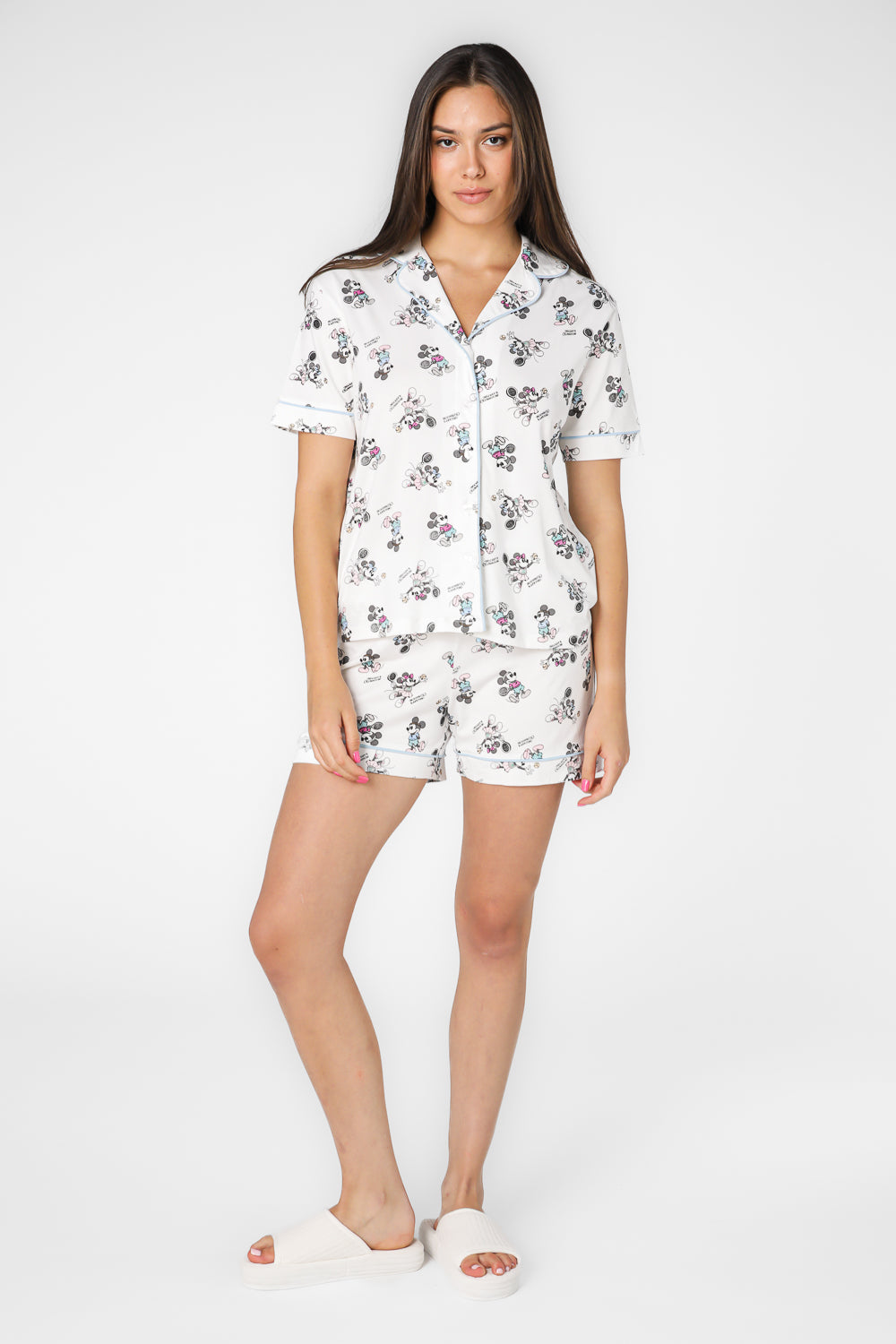 סט פיג’מה קצרה מכופתרת MICKEY MINNIE