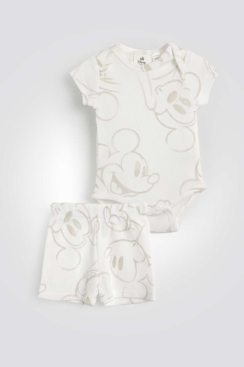 סט פיג’מה וופל יוניסקס MICKEY לתינוקות