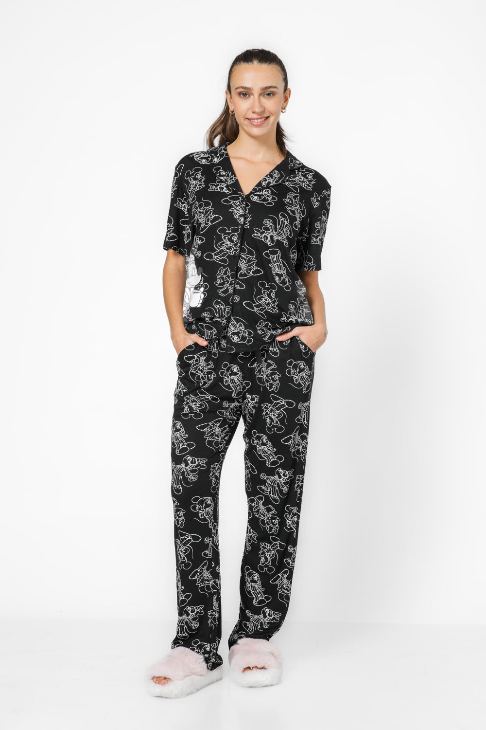 סט פיג’מה מכופתרת MINNIE
