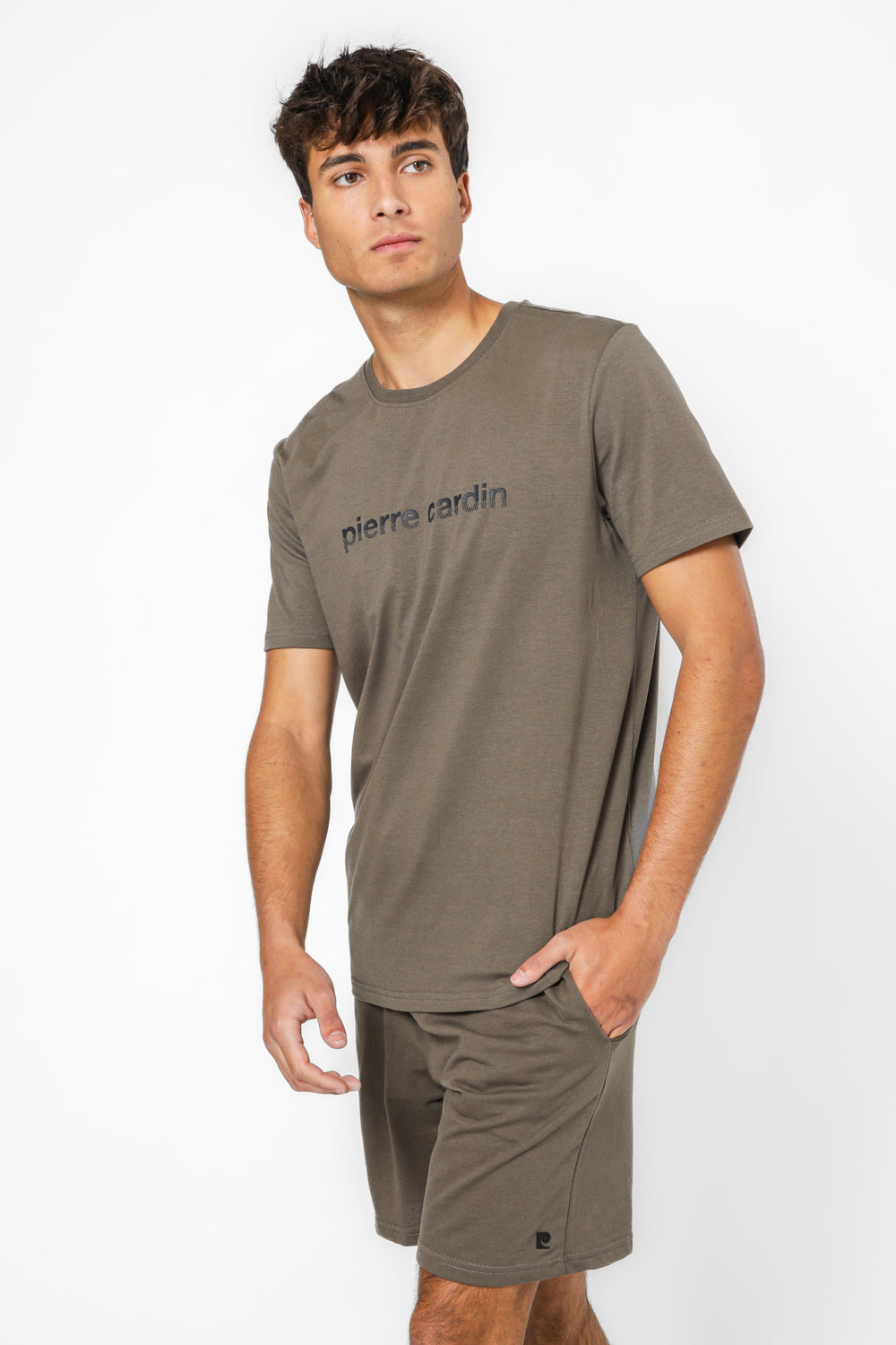 סט פנאי קצר PIERRE CARDIN בצבע ירוק זית