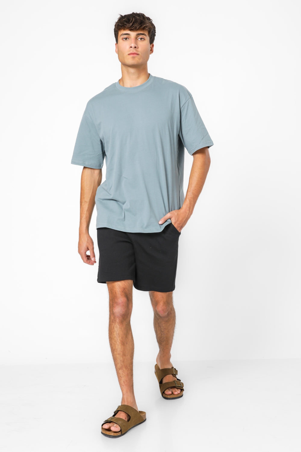 חולצה קצרה עבה מבד מוברש