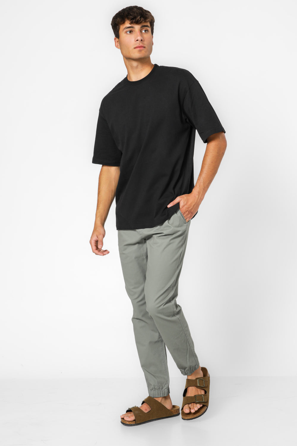 חולצה קצרה עבה מבד מוברש