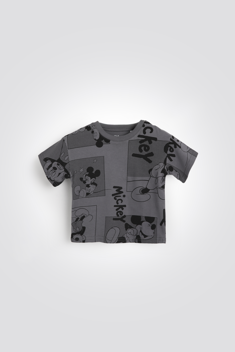 סט פיג’מה קצרה MICKEY לילדים בצבע אפור
