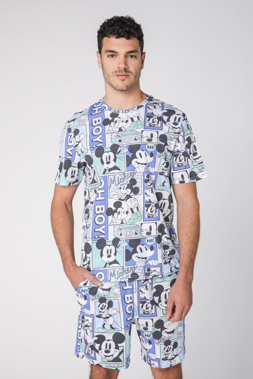 סט פיג’מה קצרה MICKEY לגבר
