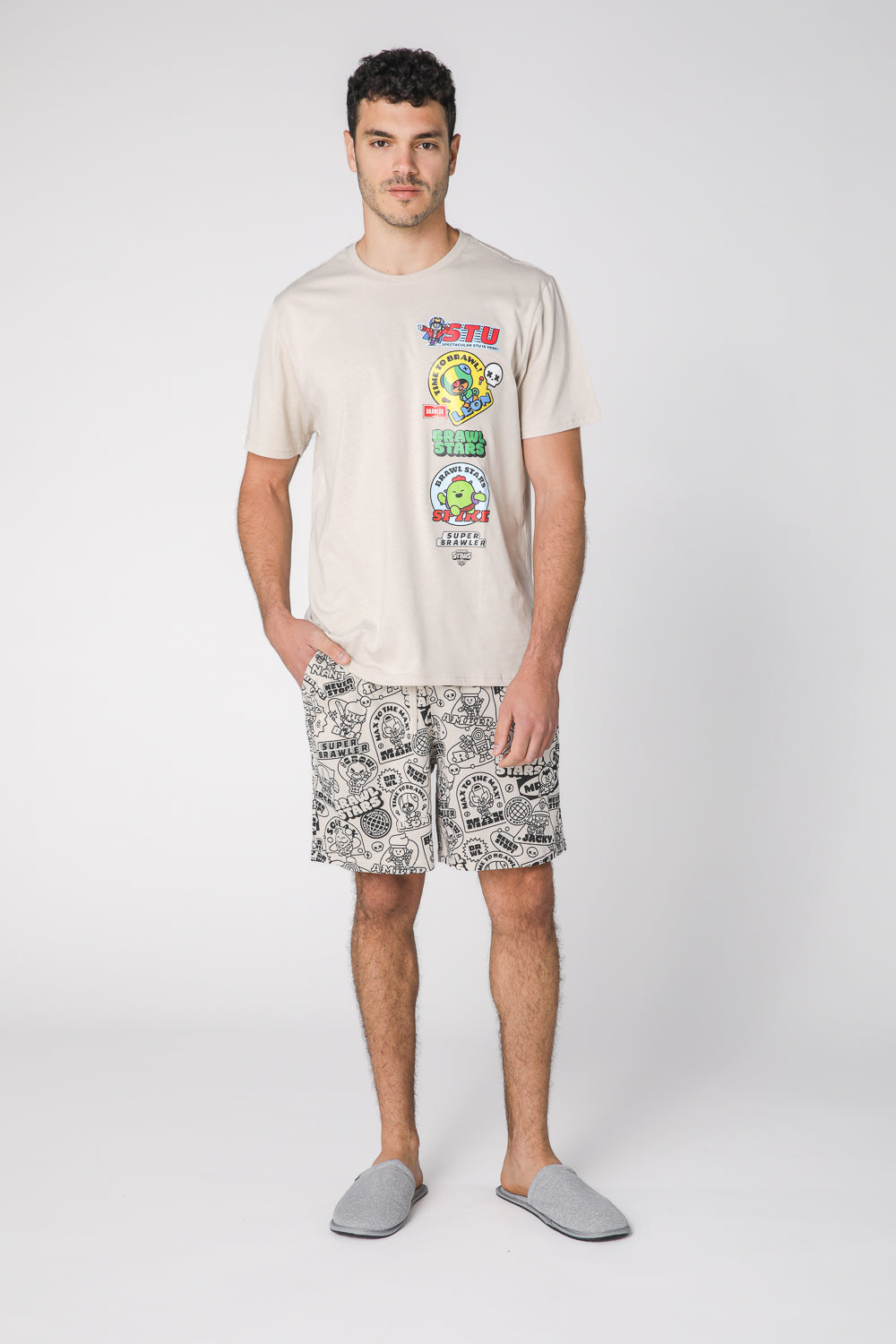 סט פיג’מה קצרה BRAWL STARS לגבר