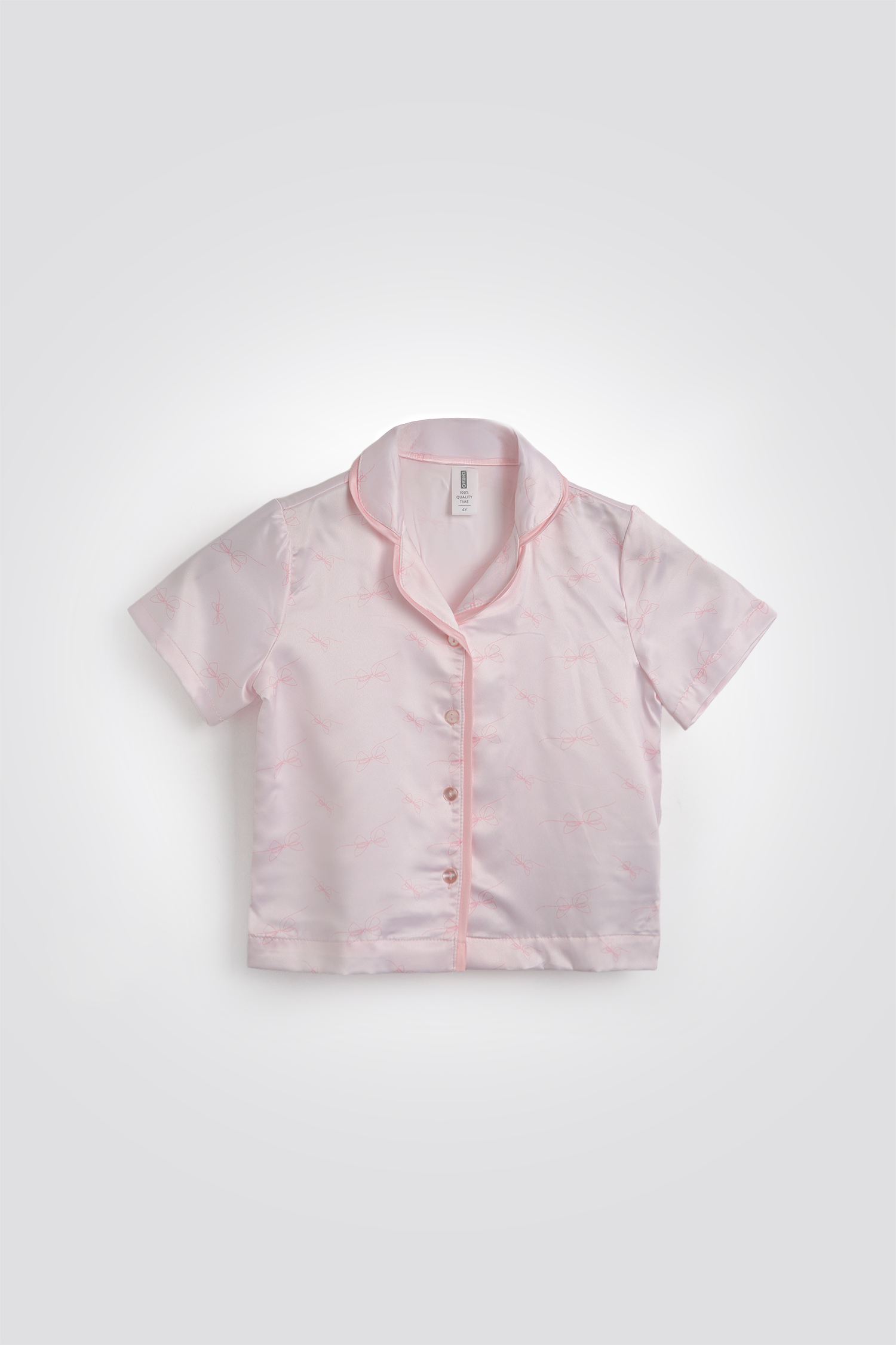 סט פיג’מה מכופתרת סאטן לילדות