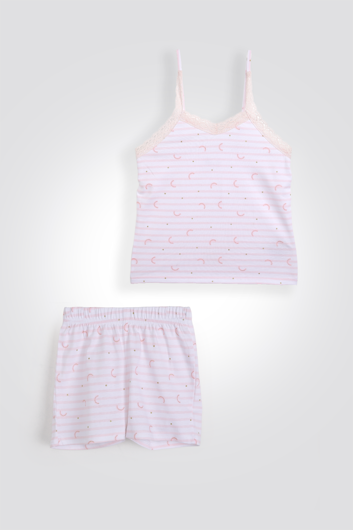 סט פיג'מה קצרה עם גופייה