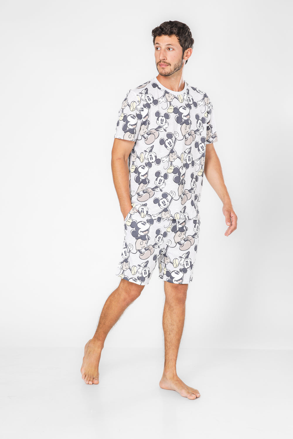 סט פיג’מה קצרה MICKEY לגבר
