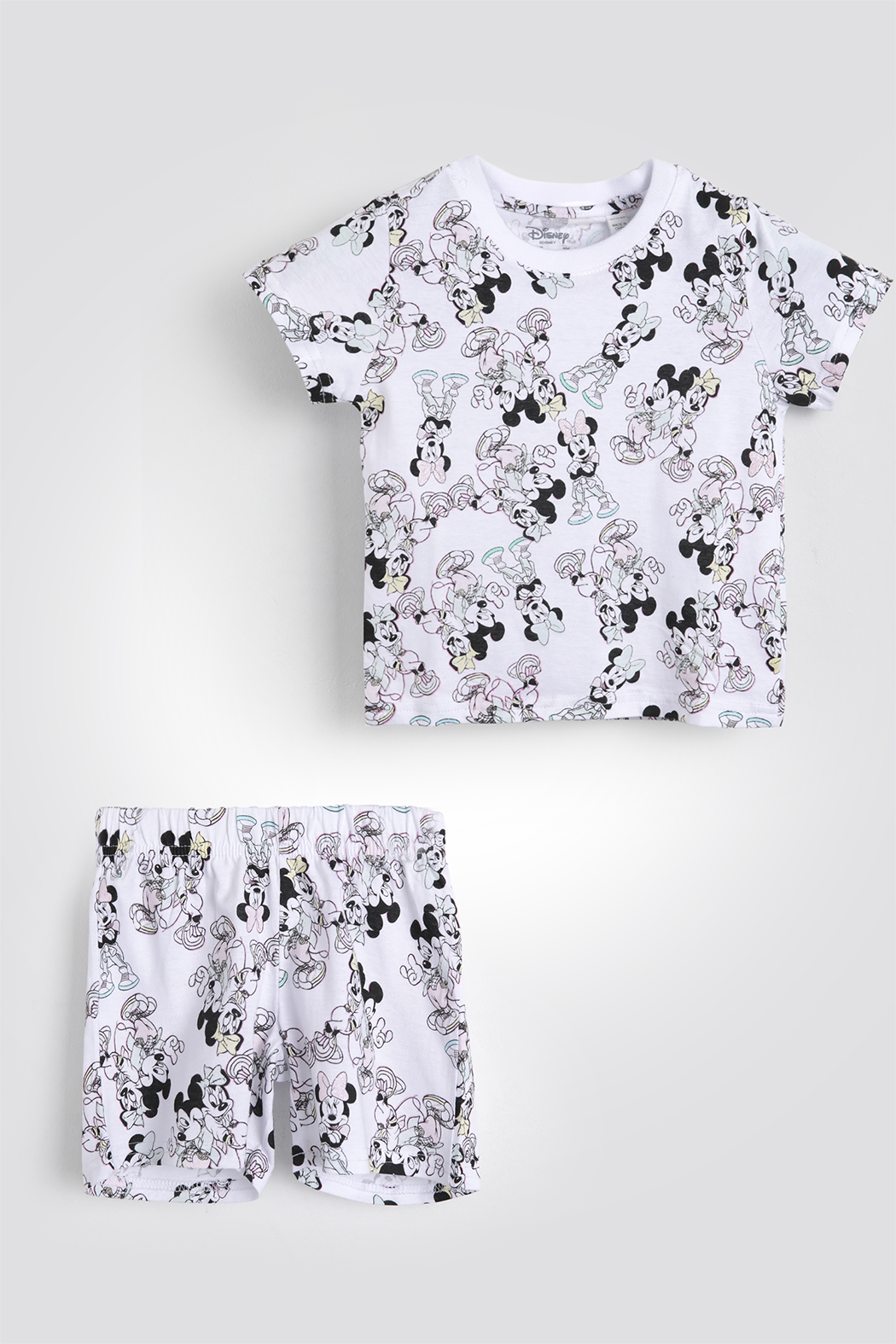 סט פיג’מה קצרה MINNIE AND MICKEY לילדות