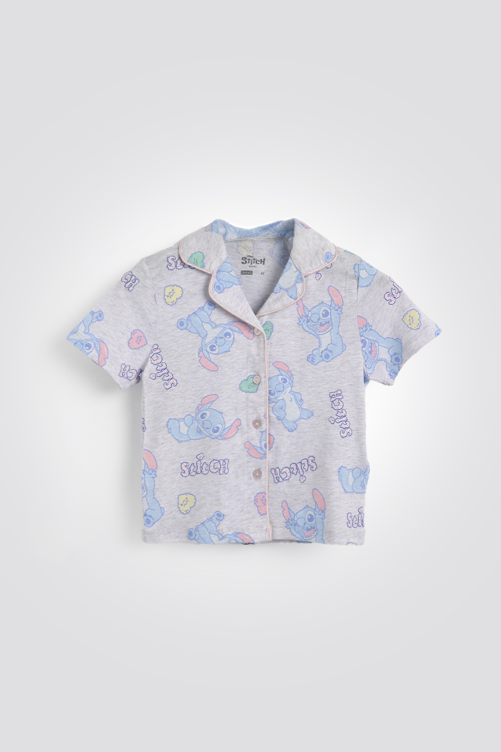 סט פיג’מה מכופתרת קצרה STITCH