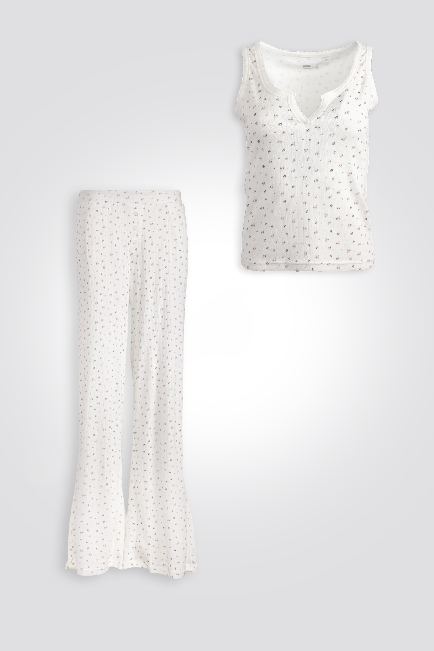 סט פיג’מה עם גופיה FLOWERS