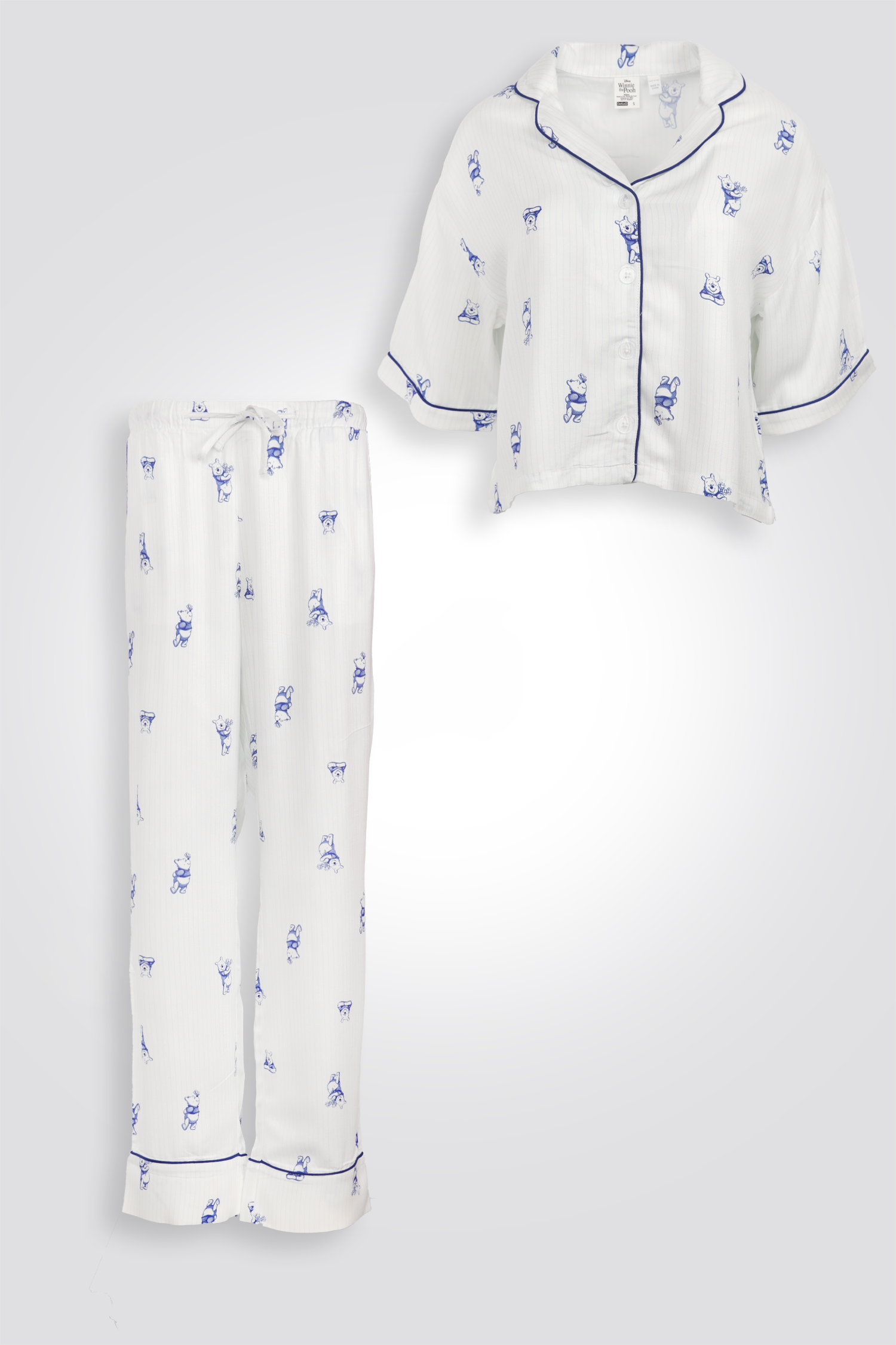 סט פיג’מה מכופתרת אריג דק POOH