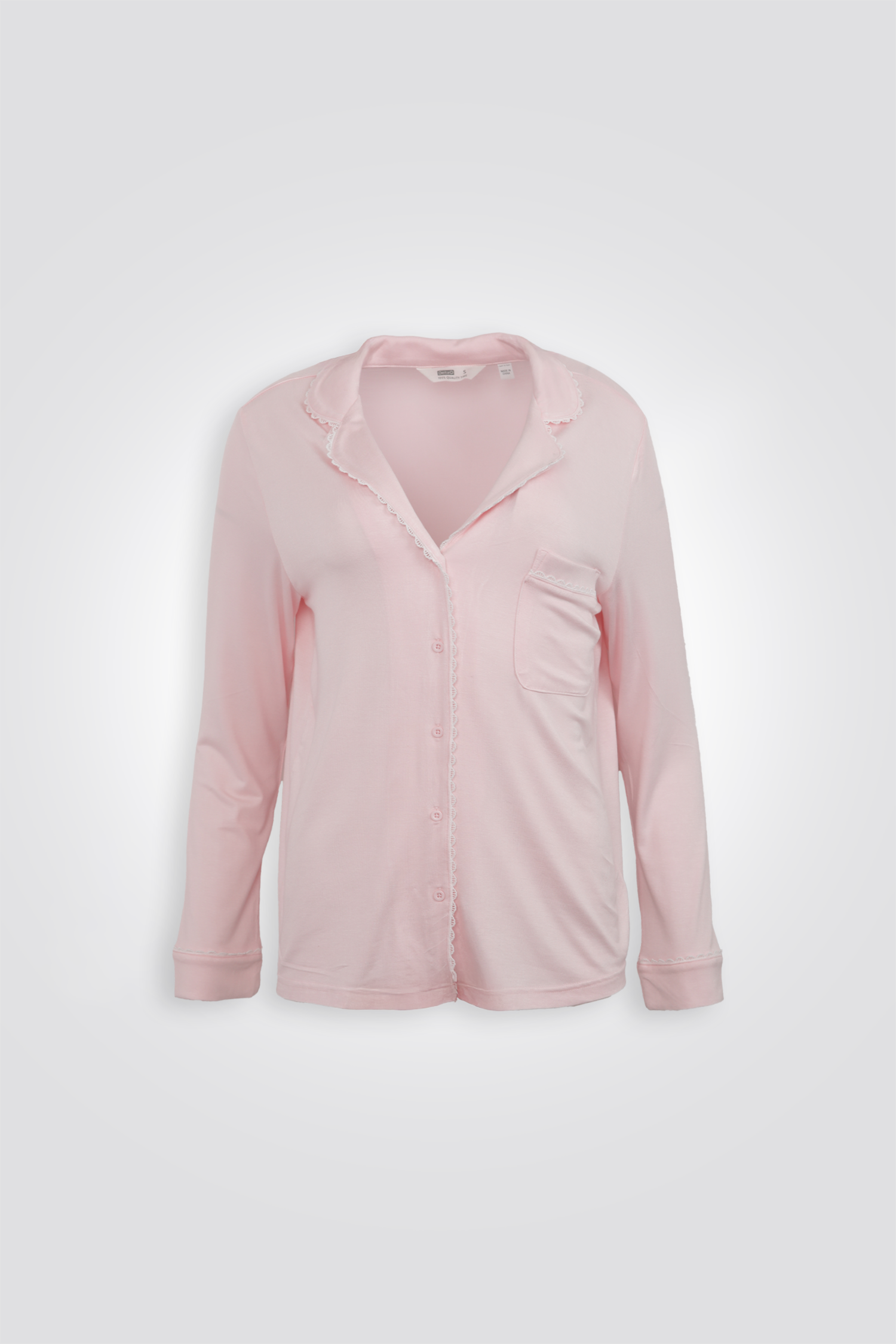 סט פיג’מה ארוכה מכופתרת