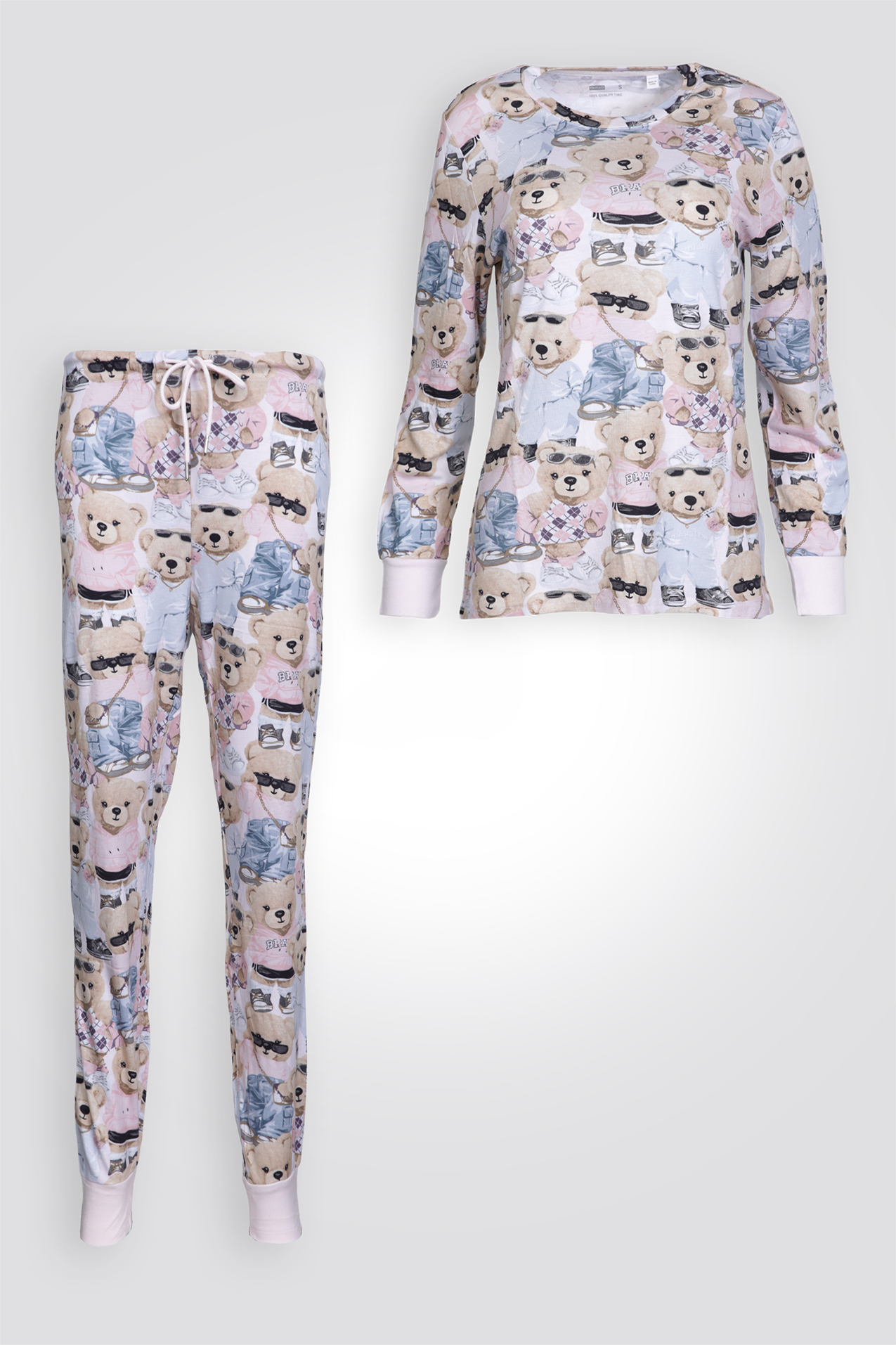 סט פיג'מה ארוכה דובונים | דלתא
