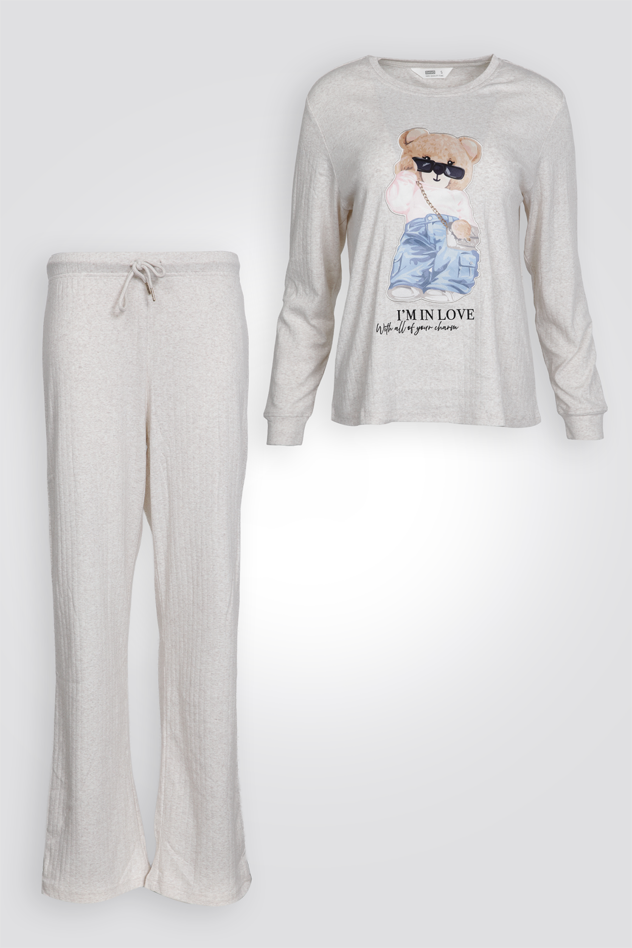 סט פיג'מה ארוכה דובי | דלתא 