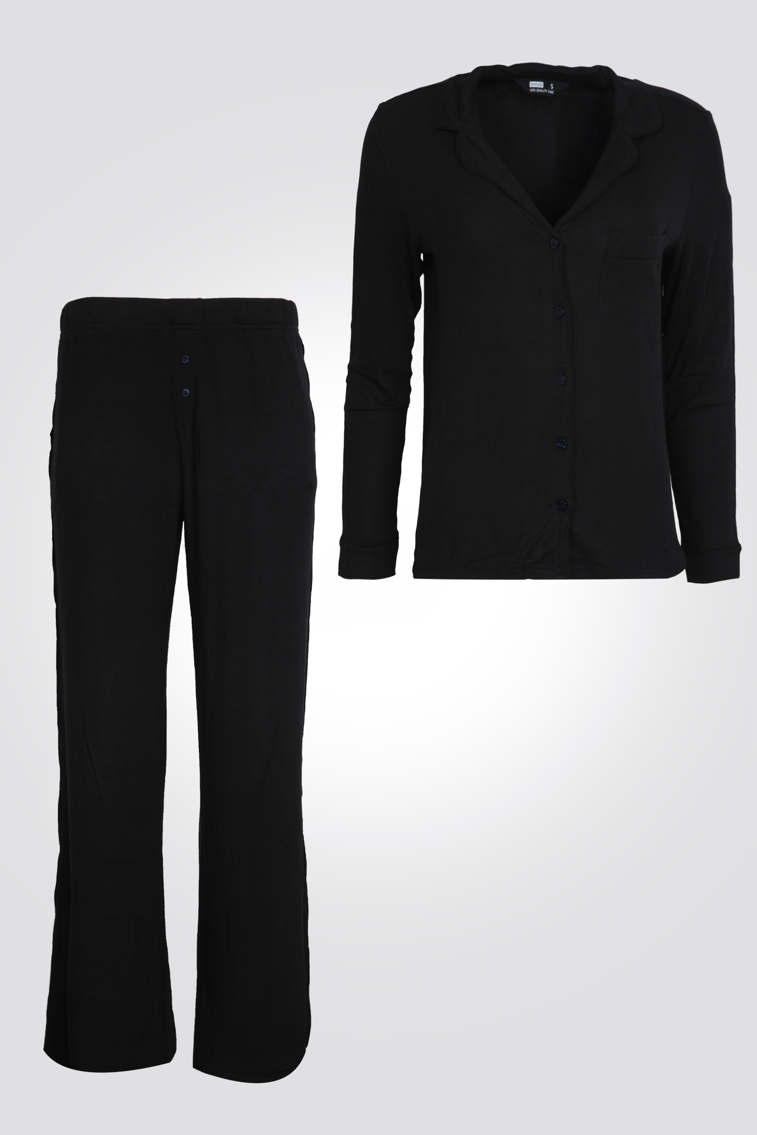 סט פיג'מה מכופתרת קלאסית | דלתא