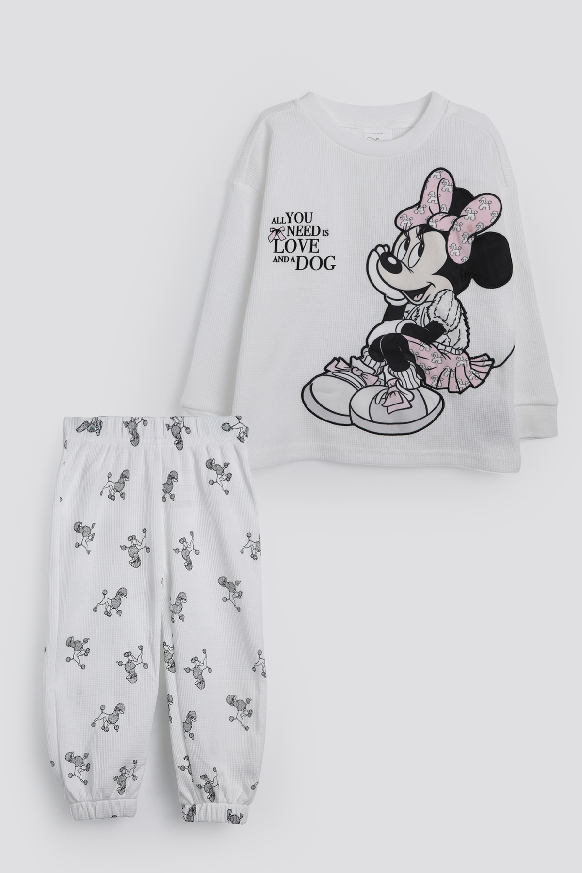 סט פיג'מה ארוכה וופל מיני מאוס ופודל | דלתא