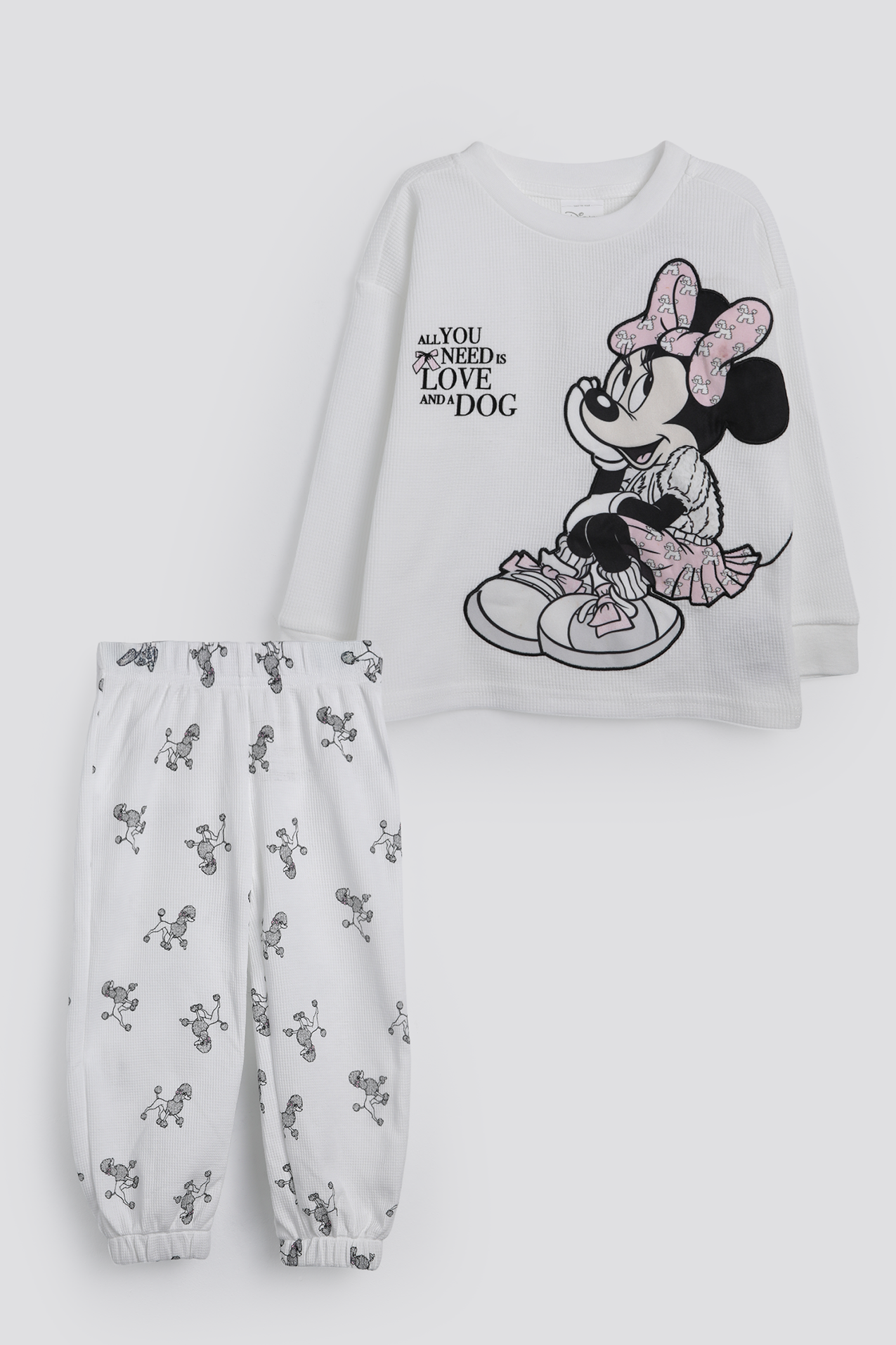 סט פיג'מה ארוכה וופל מיני מאוס ופודל | דלתא