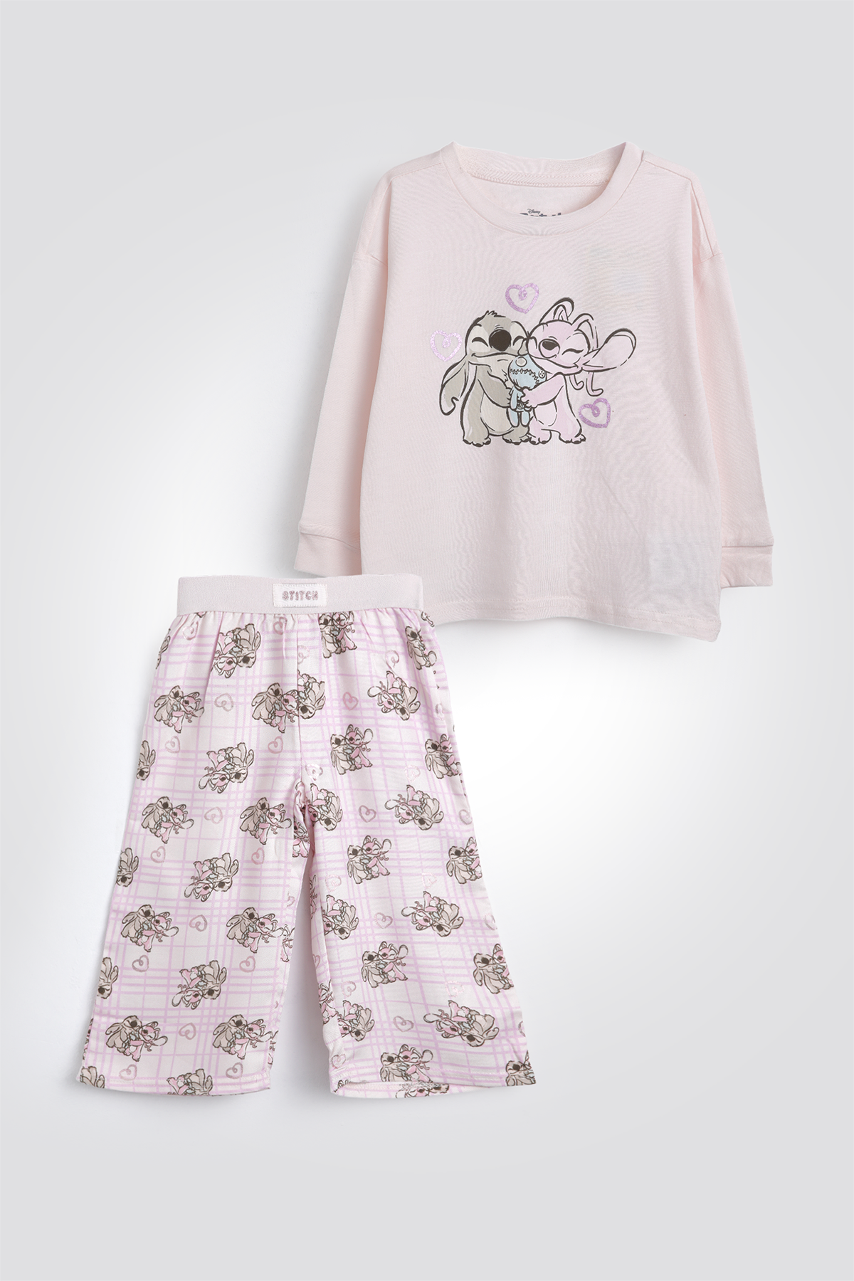 סט פיג'מה ארוכה פלנל סטיץ' ואנג'ל | דלתא