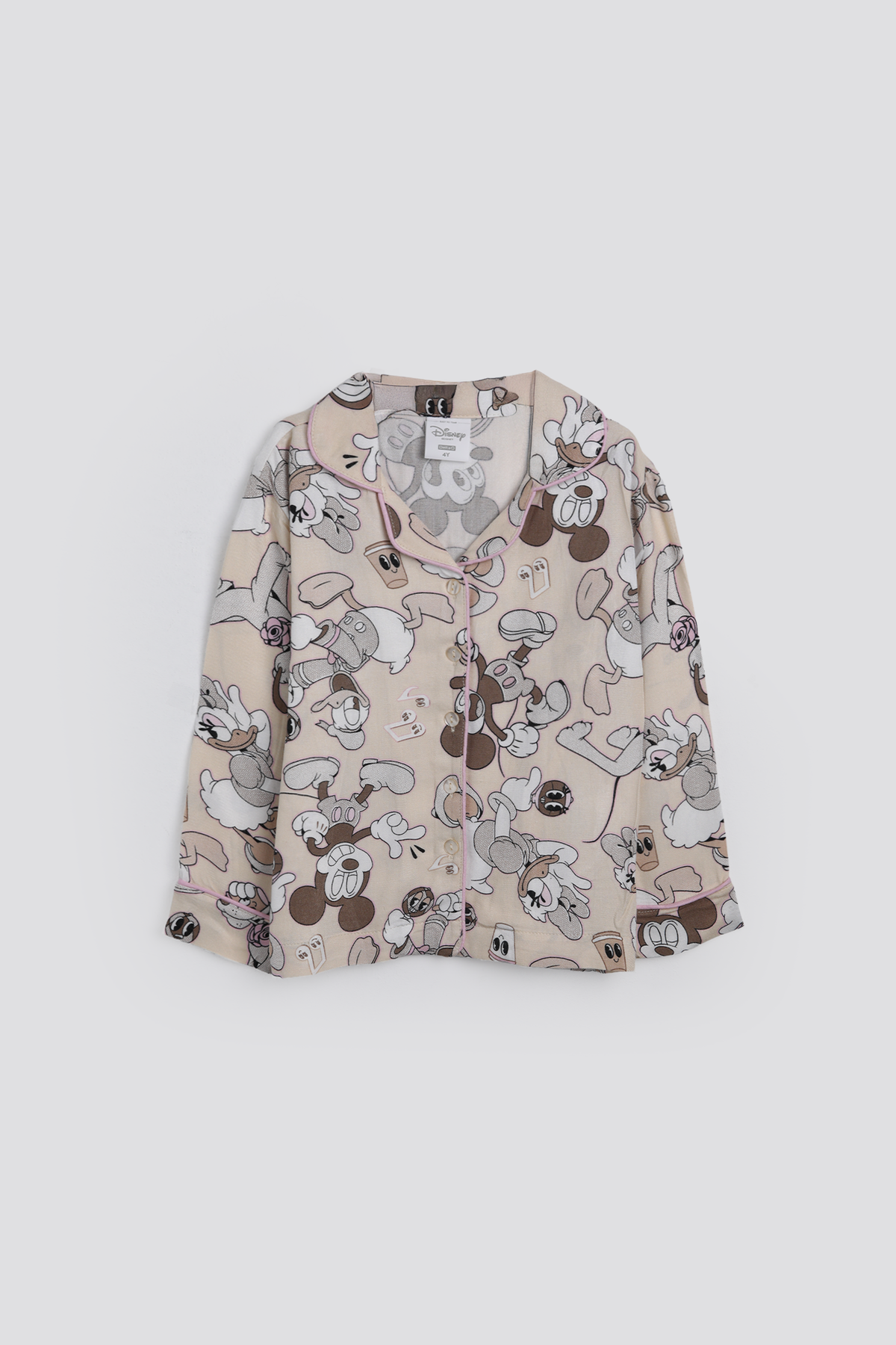 סט פיג'מה מכופתרת ארוכה דקה החברים של מיקי | דלתא