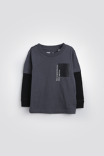 חליפת גן בגווני אפור ושחור לבנים | דלתא 