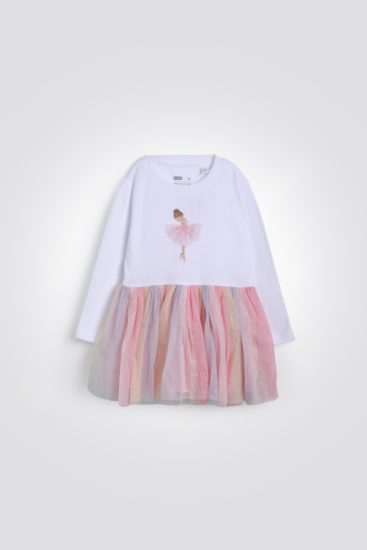 שמלה עם חצאית טול צבעונית | דלתא 