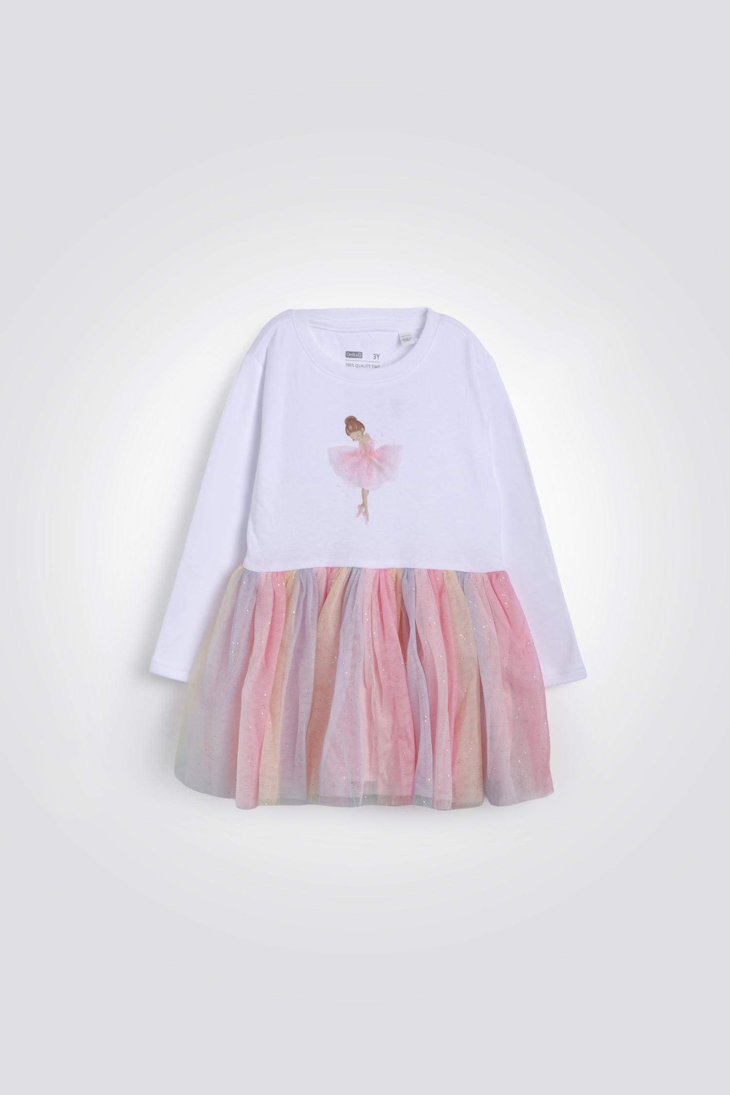 שמלה עם חצאית טול צבעונית | דלתא 