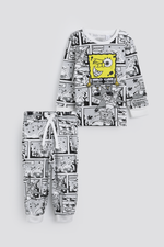 סט פיג'מה ארוכה דקה בובספוג | דלתא