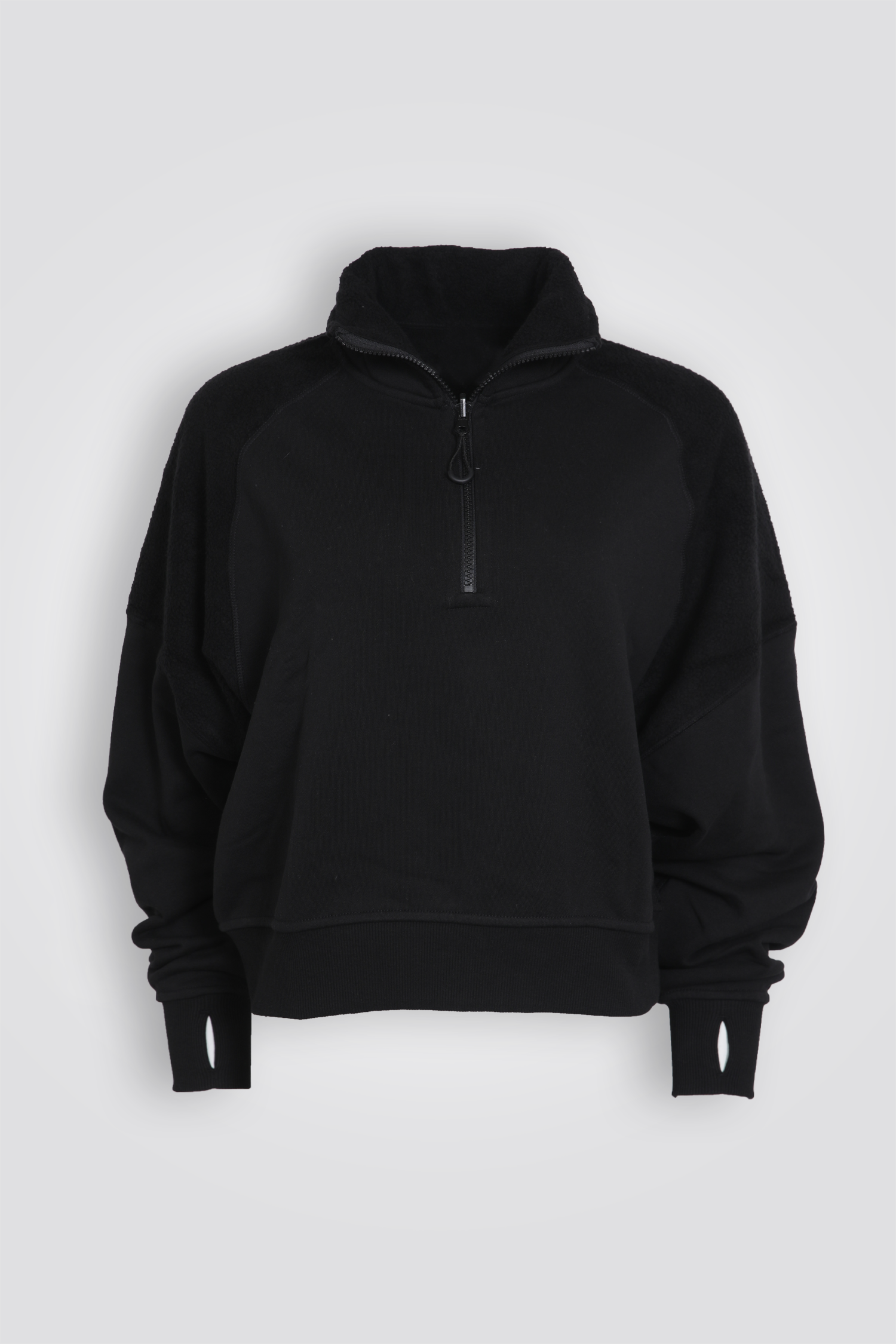 סווטשירט פוטר חצי רוכסן דו צדדי | דלתא