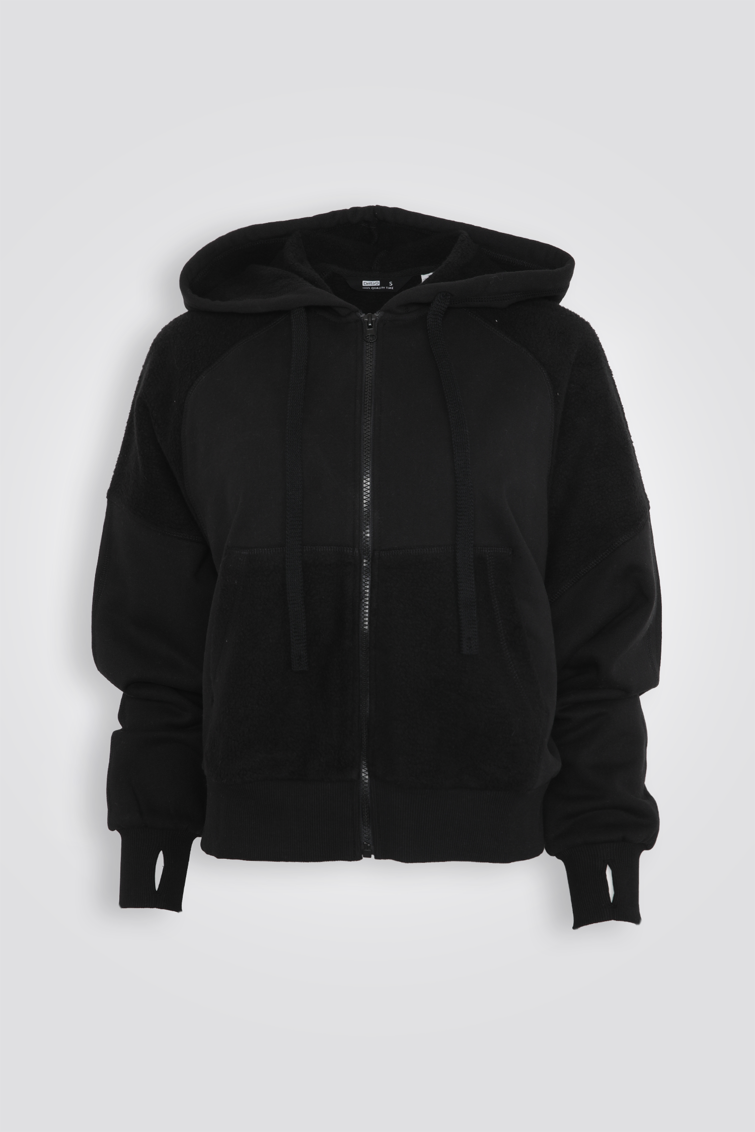 סווטשירט קפוצ'ון בגזרת כפפה | דלתא