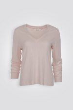 סט פיג'מה ריב בשילוב תחרה | דלתא