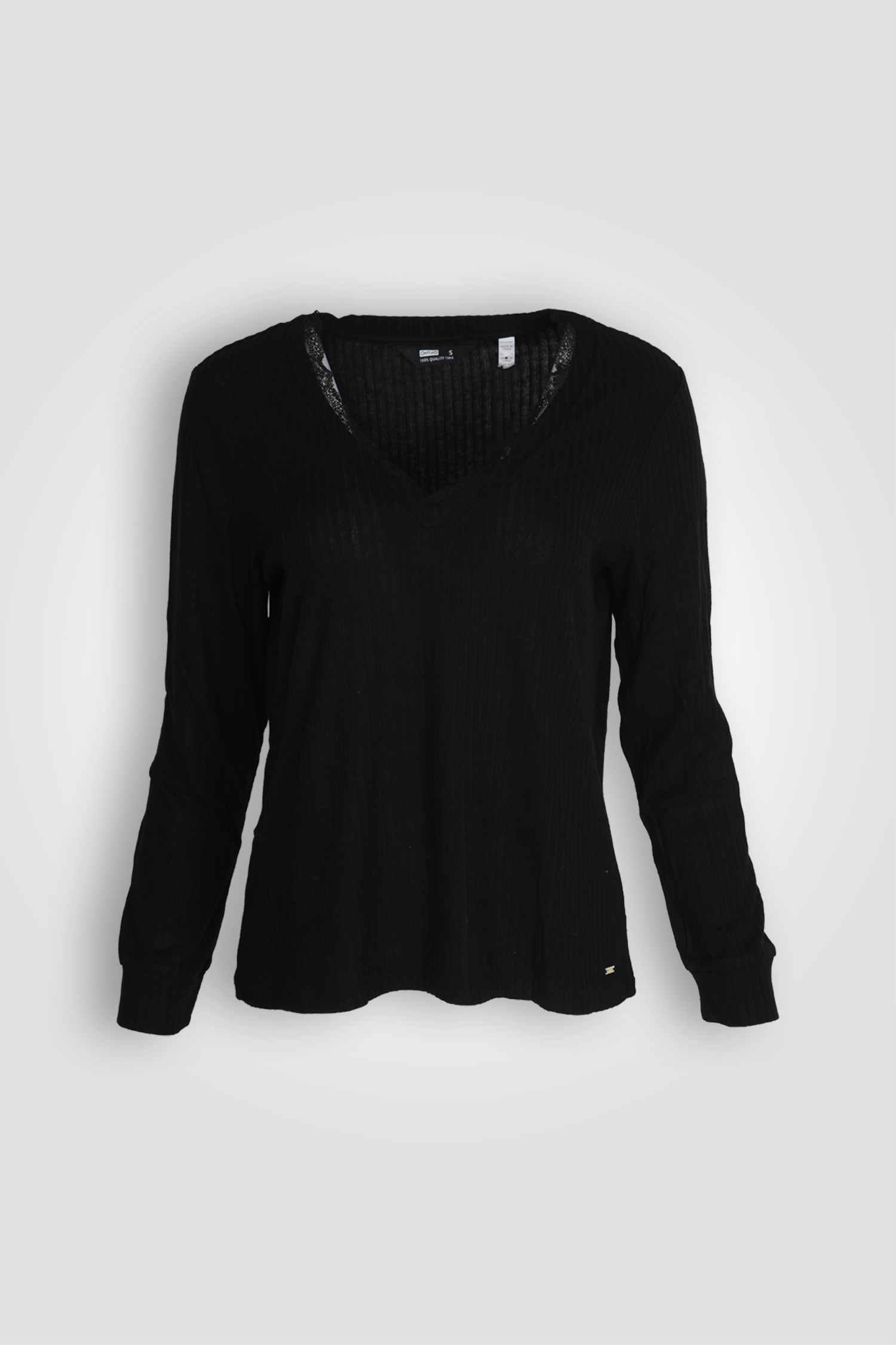 סט פיג'מה ריב בשילוב תחרה | דלתא