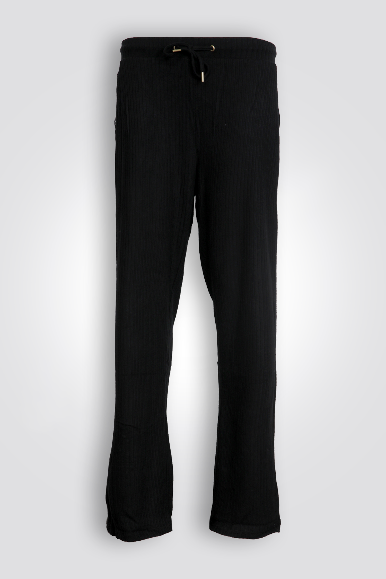 סט פיג'מה ריב בשילוב תחרה | דלתא