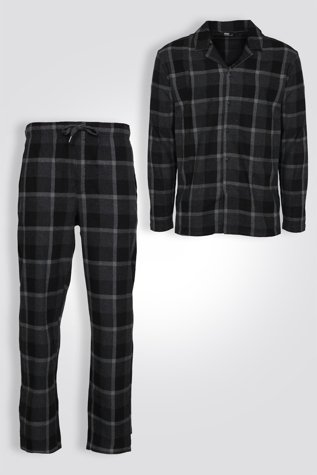 סט פיג'מה מכופתרת פלנל | דלתא