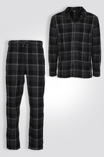 סט פיג'מה מכופתרת פלנל | דלתא
