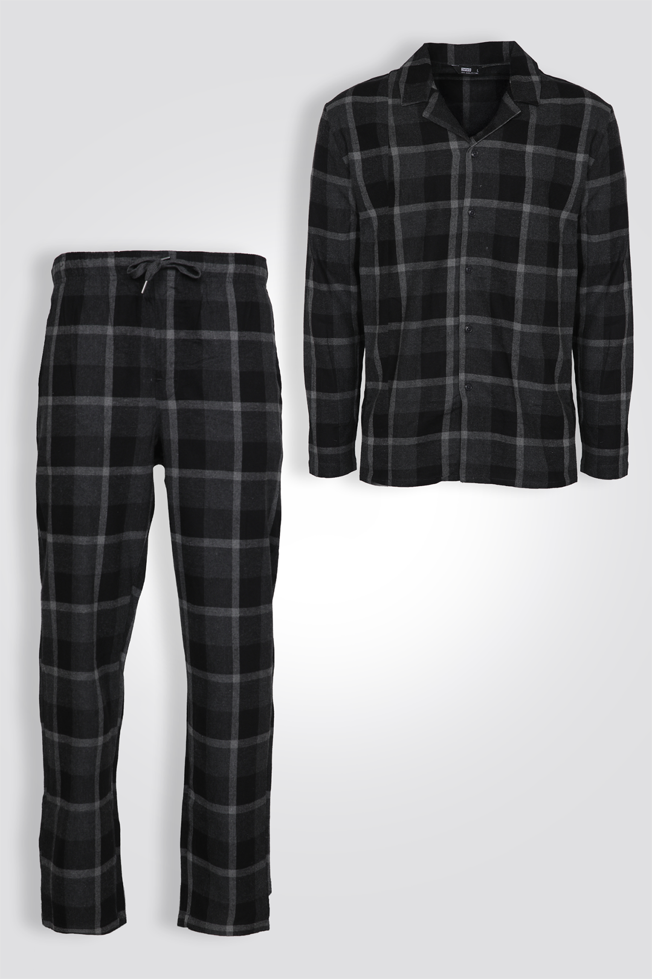 סט פיג'מה מכופתרת פלנל | דלתא