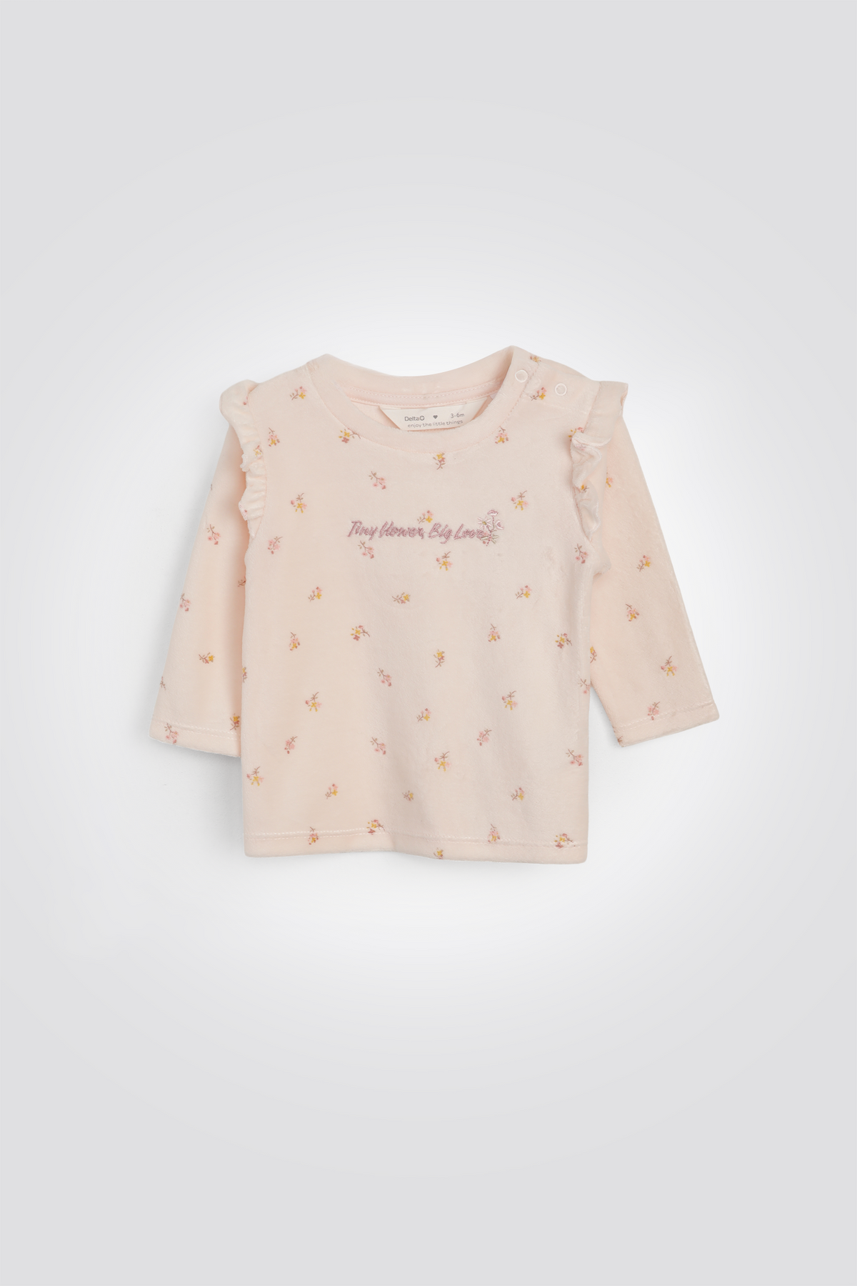 סט ריב קטיפה פרחוני לתינוקות | דלתא