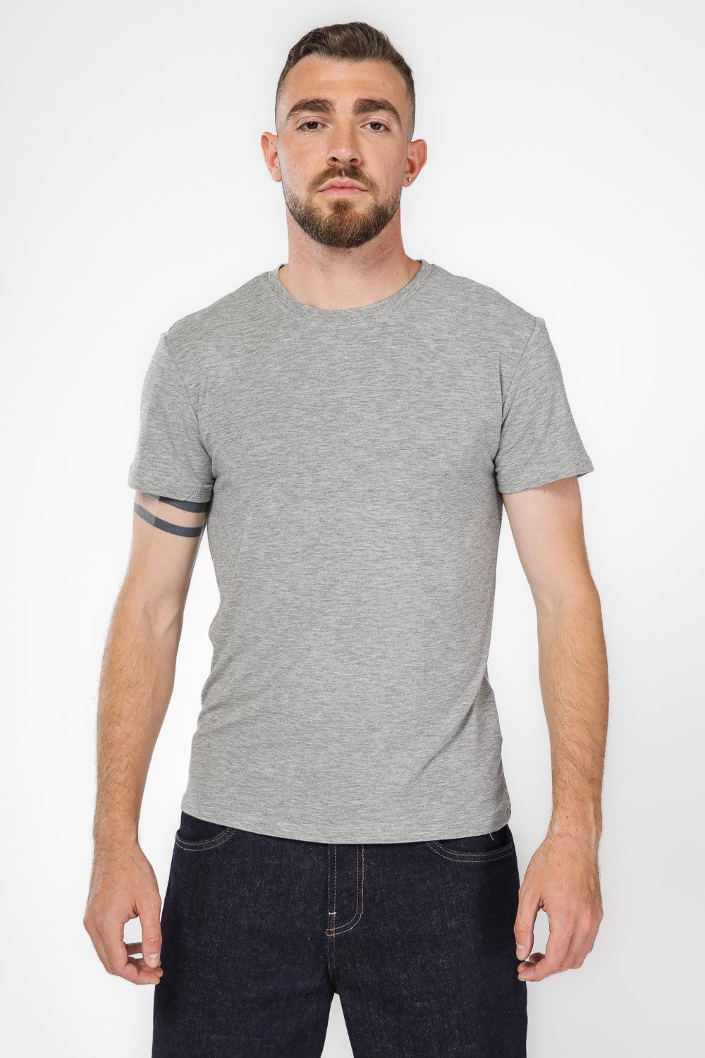 טישירט קצרה צאוורון עגול לגבר בצבע אפור - MASHBIR//365