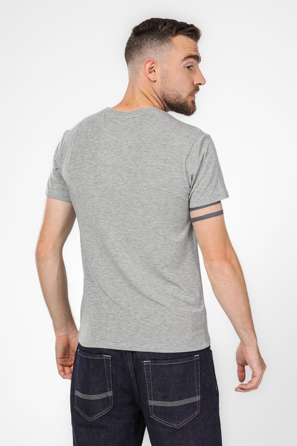 טישירט קצרה צאוורון עגול לגבר בצבע אפור - MASHBIR//365