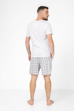 סט פיג’מה קצרה לגבר בצבע אפור בהיר - MASHBIR//365