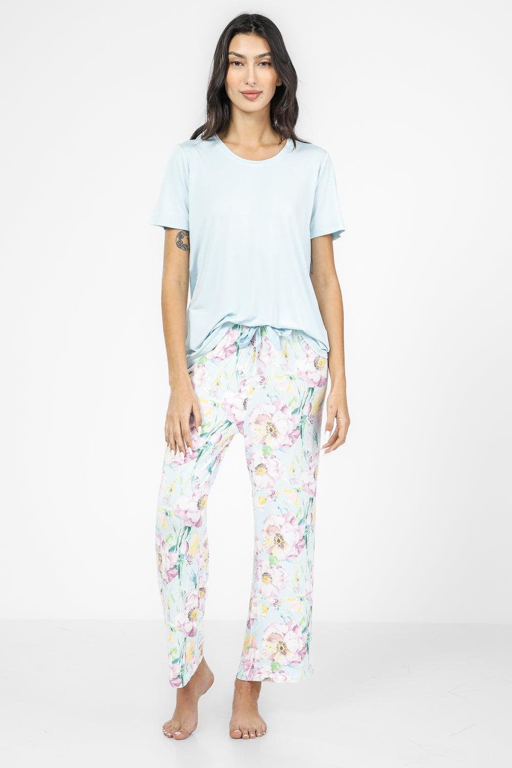 סט פיג’מה 7/8 לנשים FLOWERS - MASHBIR//365