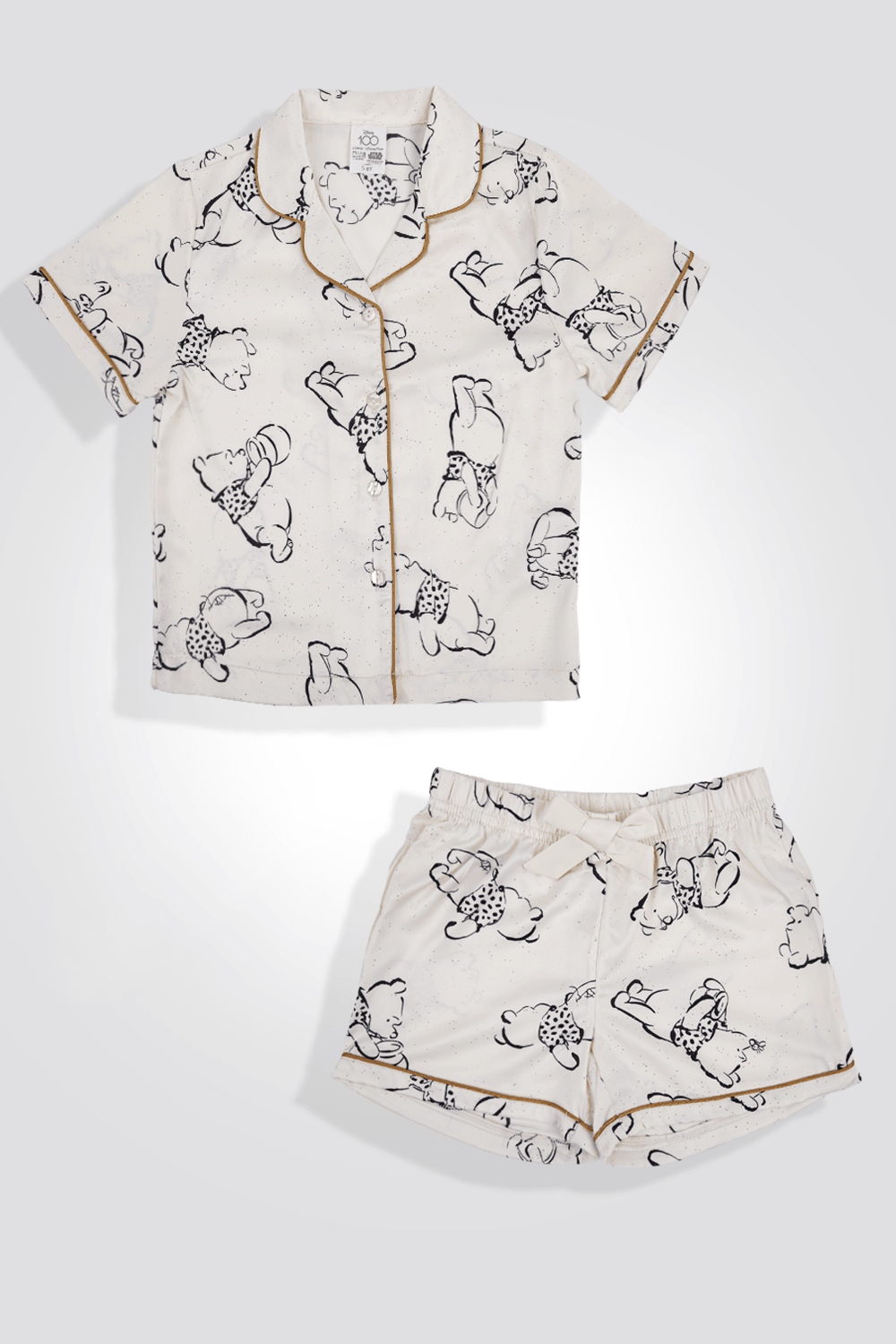 סט פיג'מת סאטן פו הדוב לילדות - MASHBIR//365