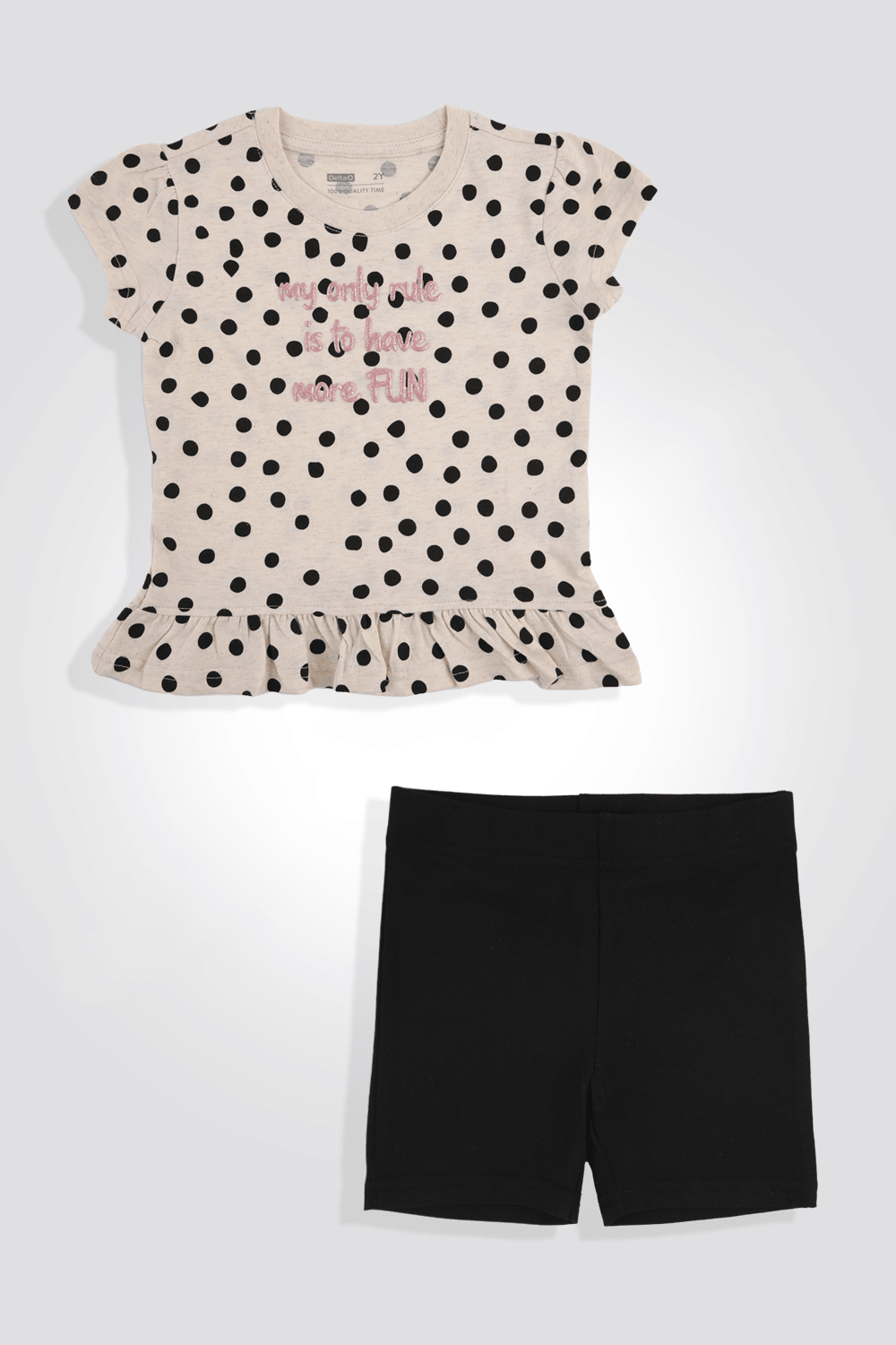 חליפת גן קצרה נקודות לילדות - MASHBIR//365