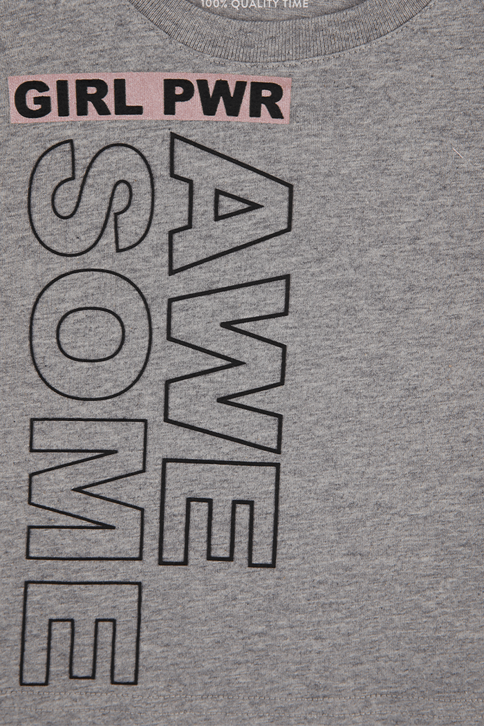 חליפת גן קצרה לילדות בצבע ורוד ואפור - MASHBIR//365