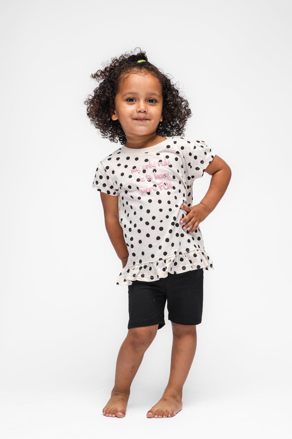 חליפת גן קצרה נקודות לילדות - MASHBIR//365
