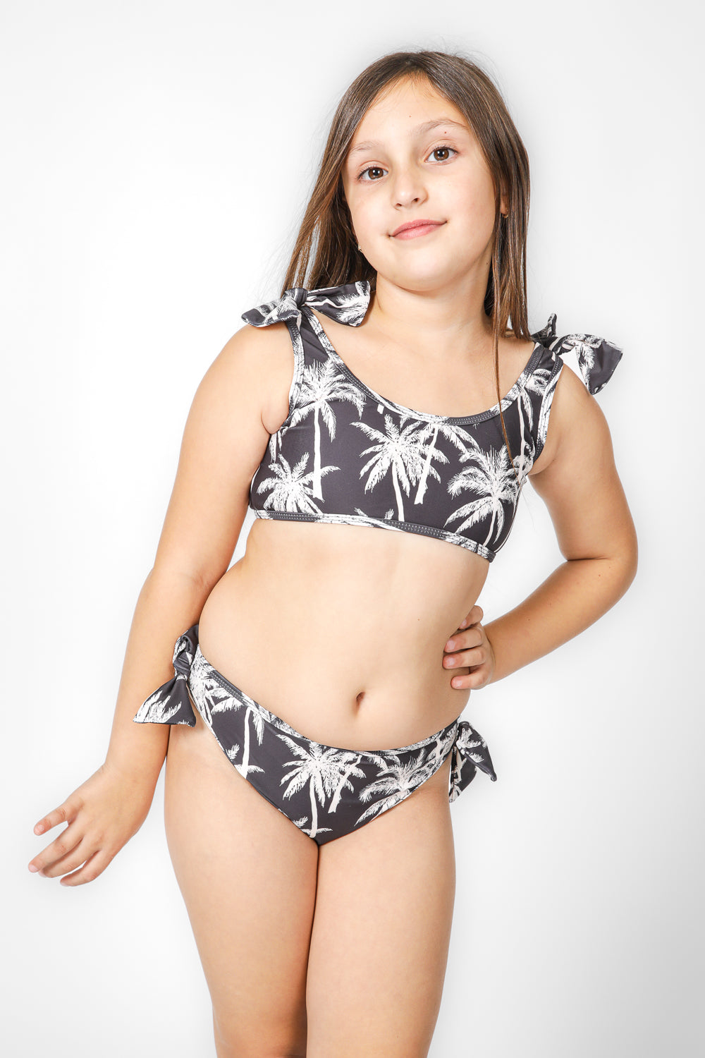 בגד ים 2 חלקים PALM בצבע אפור לילדות