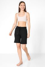 מכנסיים עד הברך פרנץ’ טרי בצבע שחור - MASHBIR//365