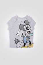 סט פיג’מה קצרה MICKEY בצבע אפור לתינוקות - MASHBIR//365