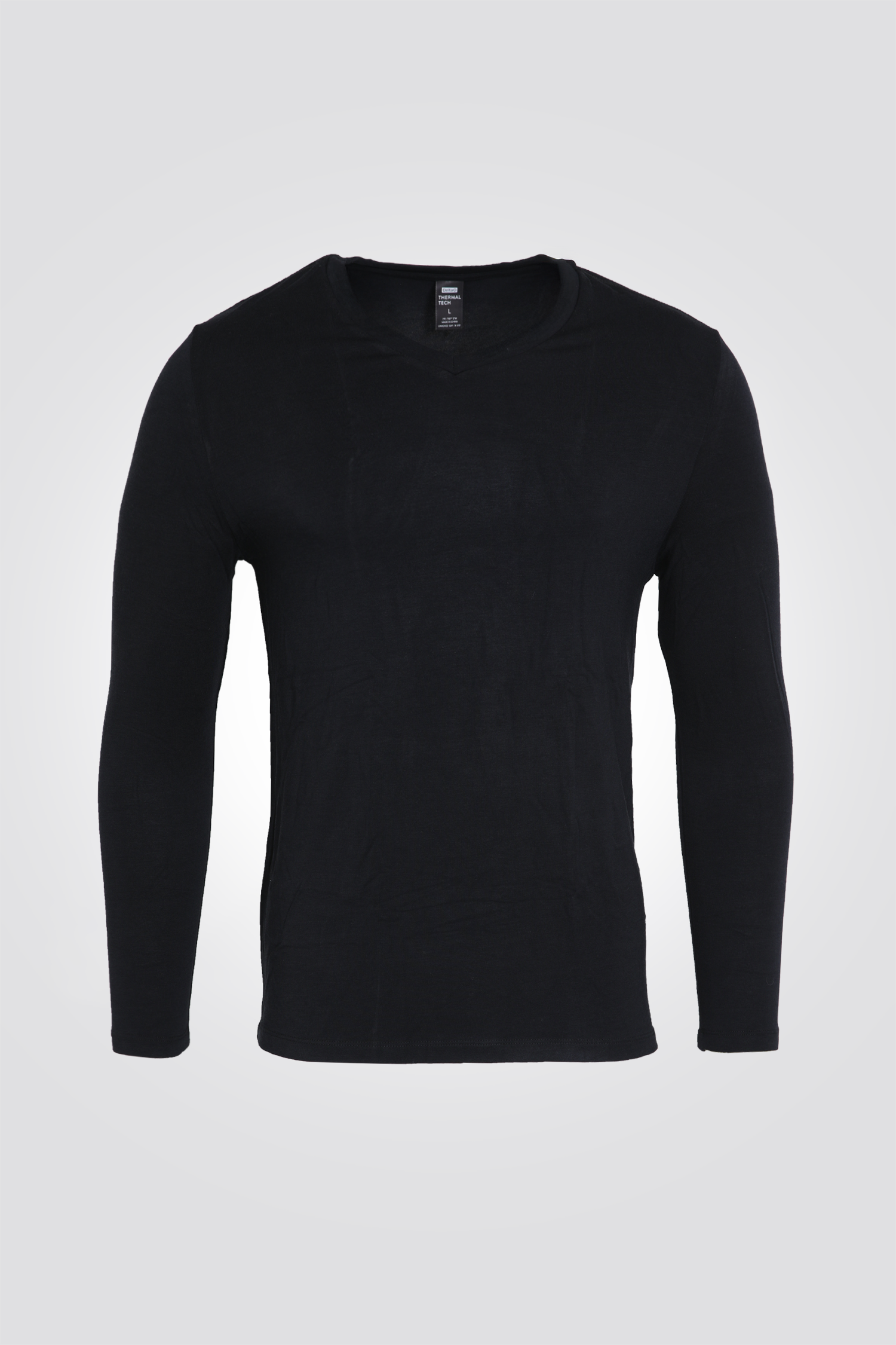 חולצה תרמית צווארון וי - SLIM FIT בצבע שחור