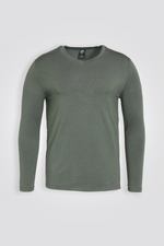 חולצה תרמית צווארון וי - SLIM FIT בצבע ירוק